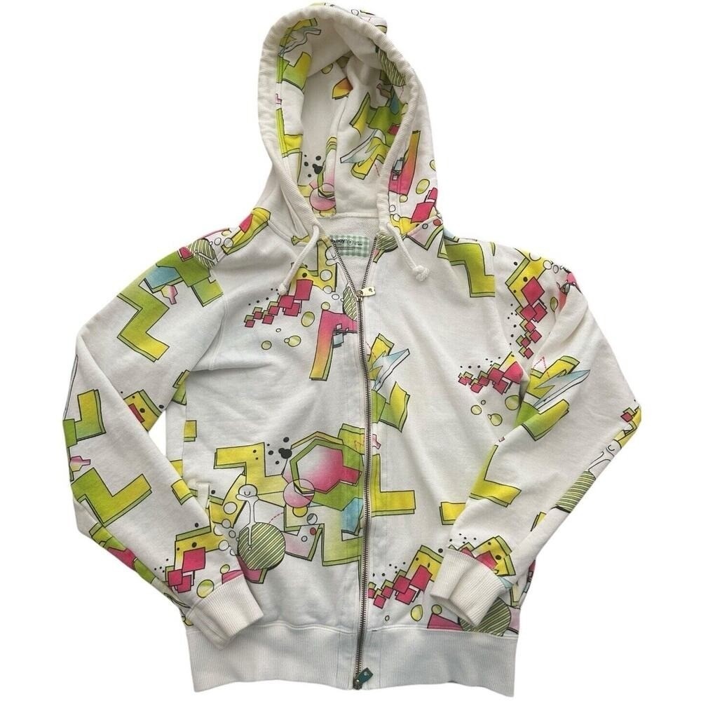 Mackdaddy Zip Hoodie Jacket Japanese Streetwear Harajuku 80's Geometric Rare M